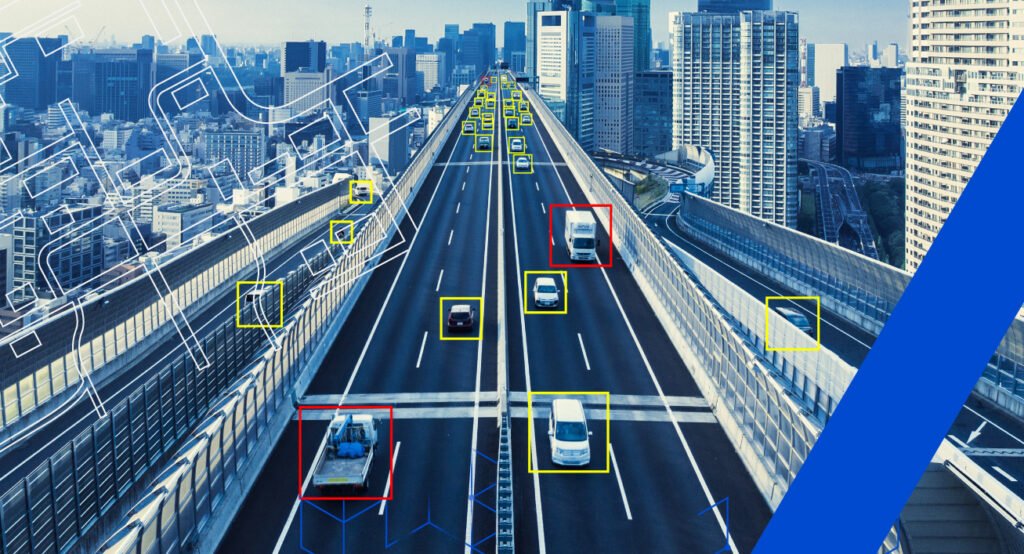 Gestão de tráfego inteligente: Camera identificando transito em avenida